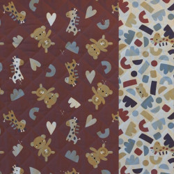 Printed Quilted Cotton ZOLANE / PTIWI Paprika / White